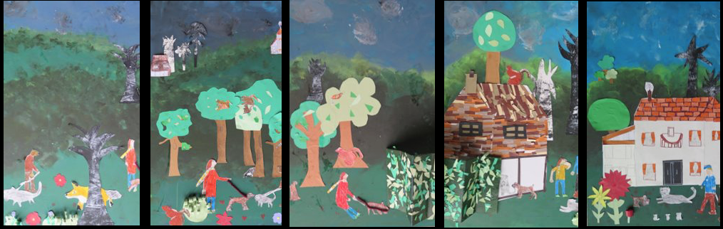 Year 5, Haslingfield Endowed Primary School  Collage and mixed media on MDF